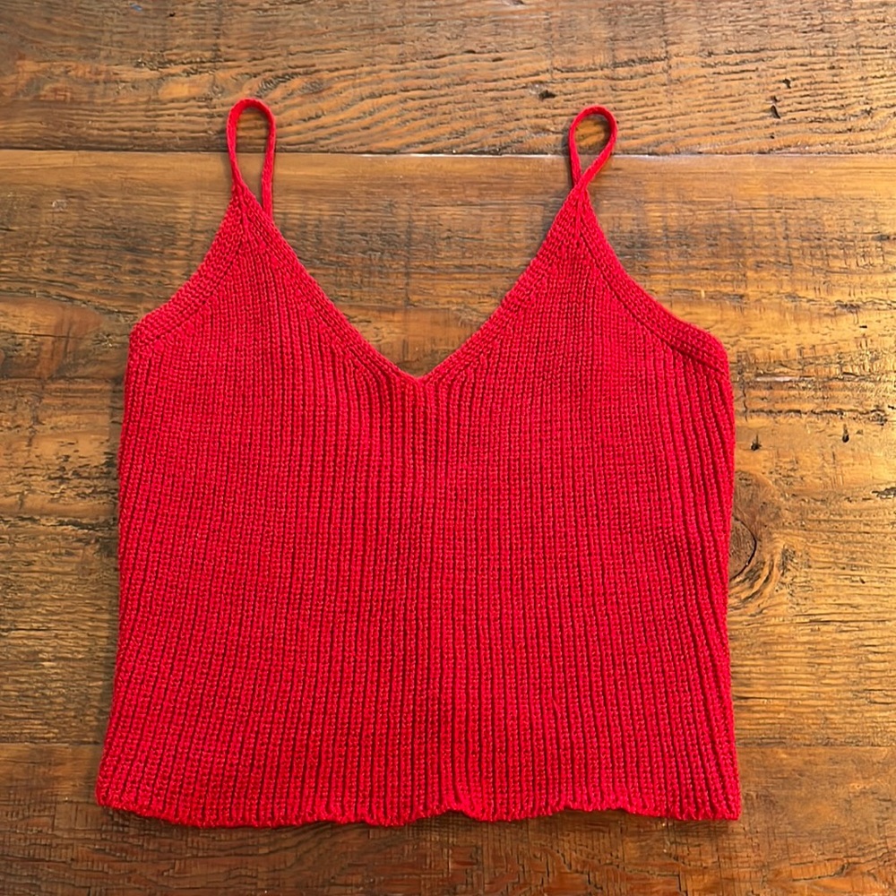 Vintage red crochet tank.